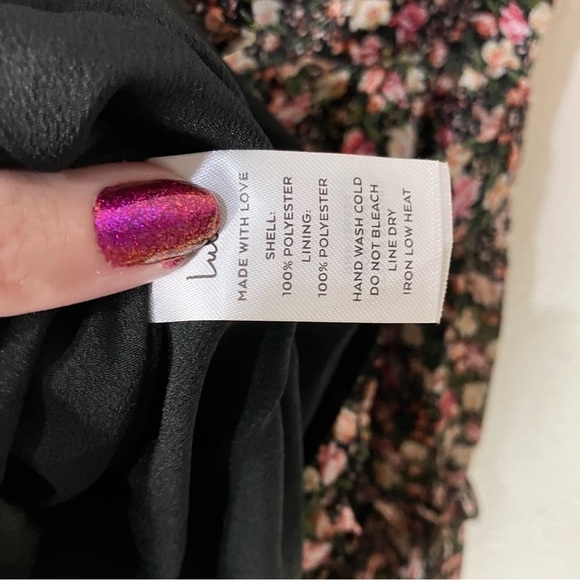 LULU’S Always Inspired Black Floral Print Mock Neck Tiered Mini Dress - Picture 14 of 14